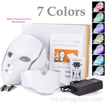 Mejor venta de 7 colores led terapia de luz facial